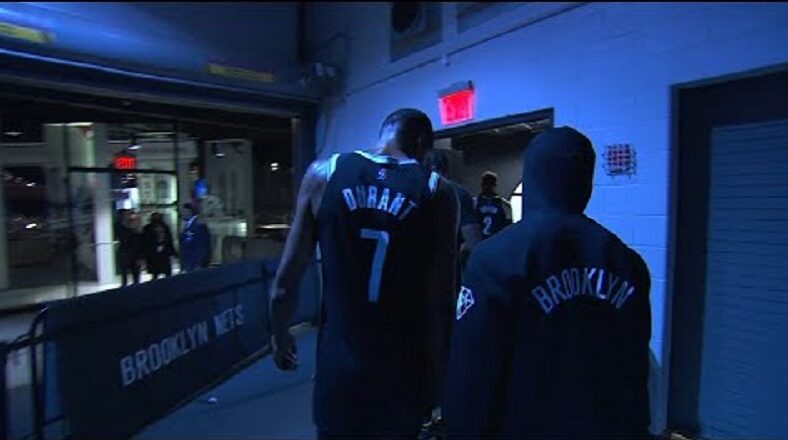 Kevin Durant walks off the court with time left on the clock