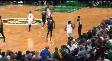 Kyrie Irving flips off the Boston Celtics crowd after hitting tough shot