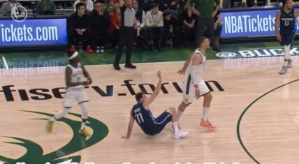 Luka Doncic hurts ankle as Brook Lopez put his foot under his ankle