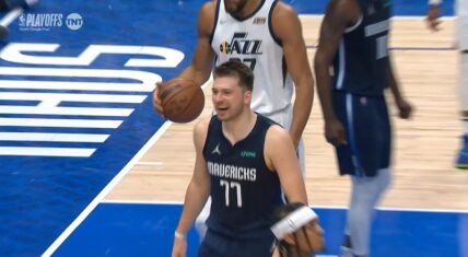 Luka Doncic tells the Jazz bench that Rudy Gobert can't guard him