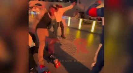 Meek Mill slipped and fell while skating with Usher and Floyd Mayweather