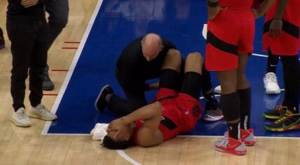 Scottie Barnes cries and carried off court after Joel Embiid injured his ankle