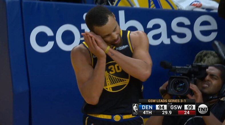 Stephen Curry taunts the Denver Nuggets with go to sleep again