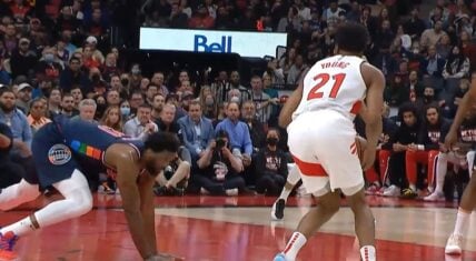 Thad Young breaks Joel Embiid's ankles and the crowd goes wild