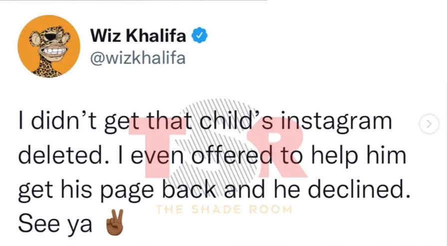 Wiz Khalifa claims he offered to help Gillie get his IG back