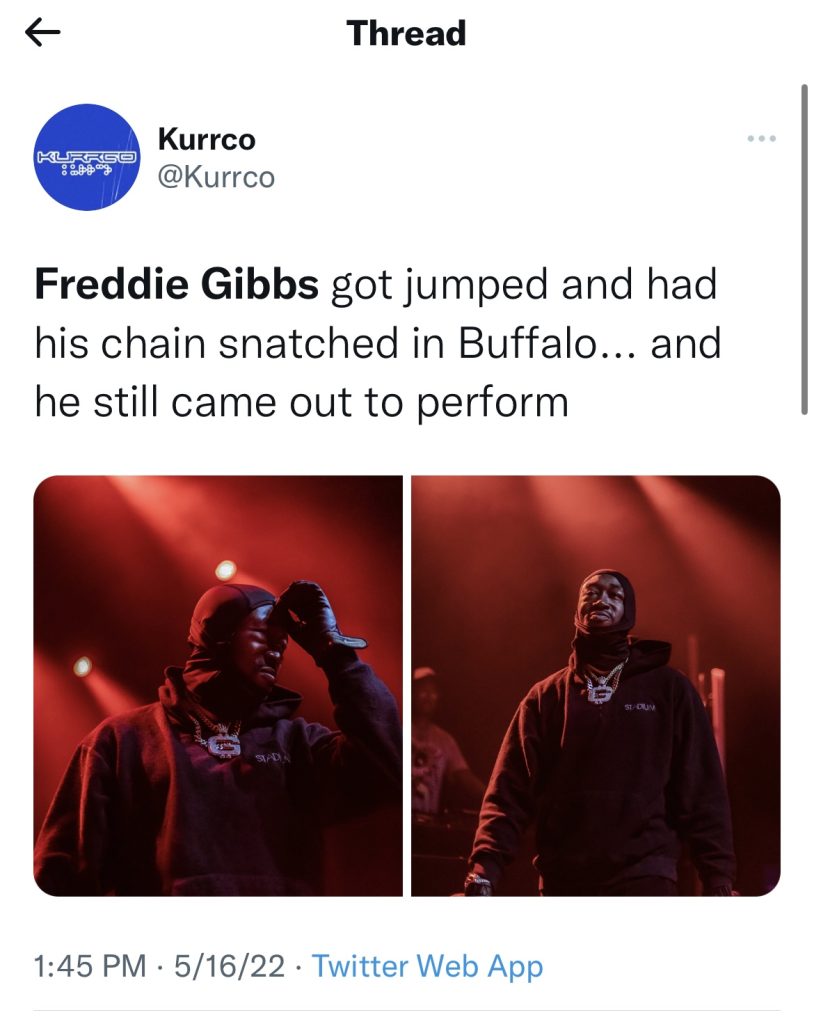 Freddie Gibbs allegedly attacked before Buffalo concert