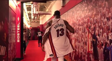 Bam Adebayo rips his jersey after the Miami Heat lost Game 7