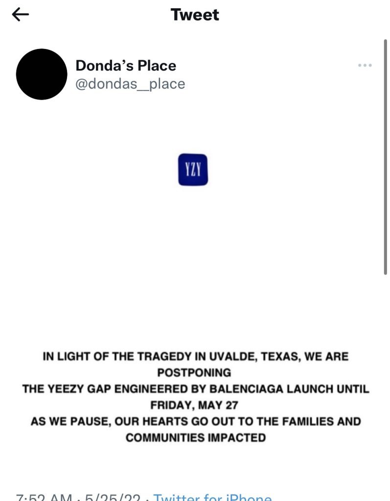 Kanye West postpones Yeezy-Gap release after Texas mass shooting 