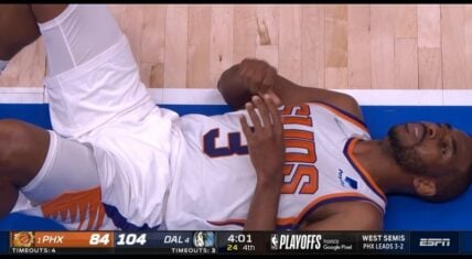Chris Paul injures his hand after crash into Jae Crowder and Frank Ntilikina