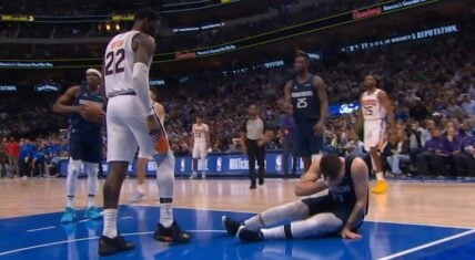 DeAndre Ayton dunks on Luka Doncic and gets tech for staring him down