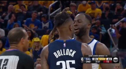 Draymond Green fights Reggie Bullock for shoving him to the ground