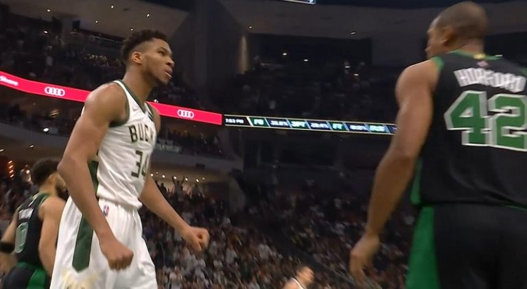 Giannis gets tech for taunting Al Horford after dunking on him