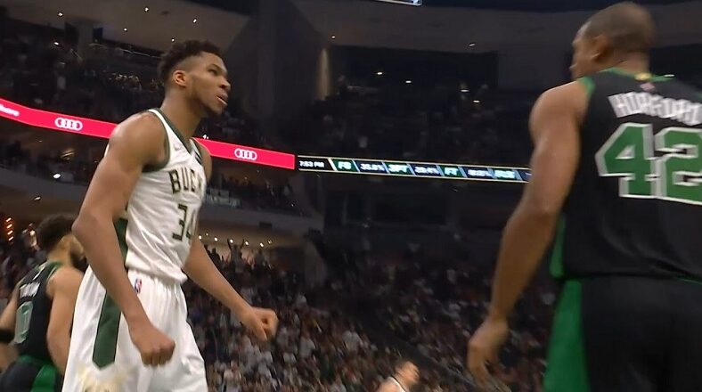 Giannis gets tech for taunting Al Horford after dunking on him