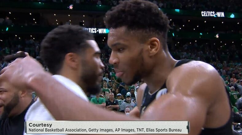 Giannis tells Jayson Tatum good luck after losing Game 7