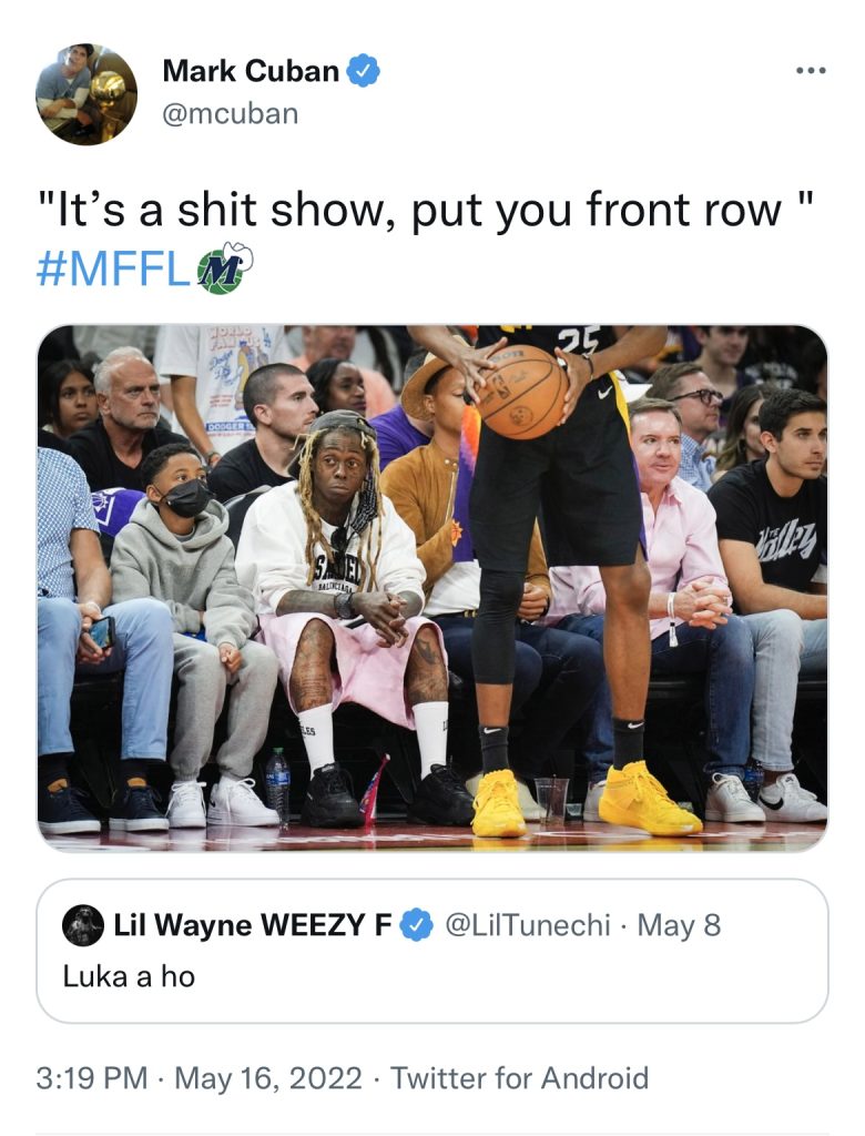 Lil Wayne tells Mark Cuban on Twitter that he'll pee in his mouth 