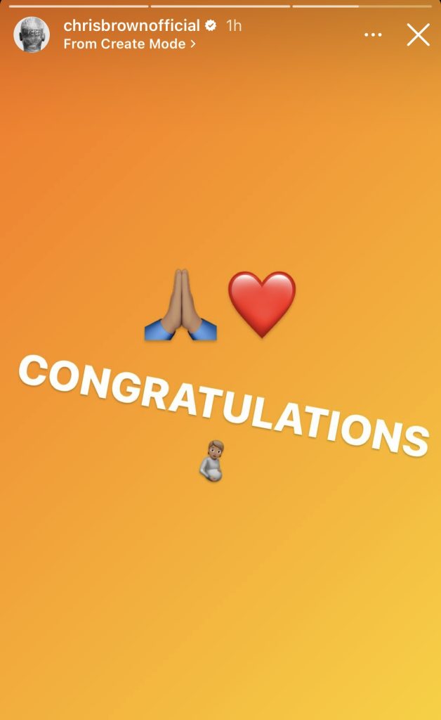 Chris Brown congratulates Rihanna on giving birth to child 
