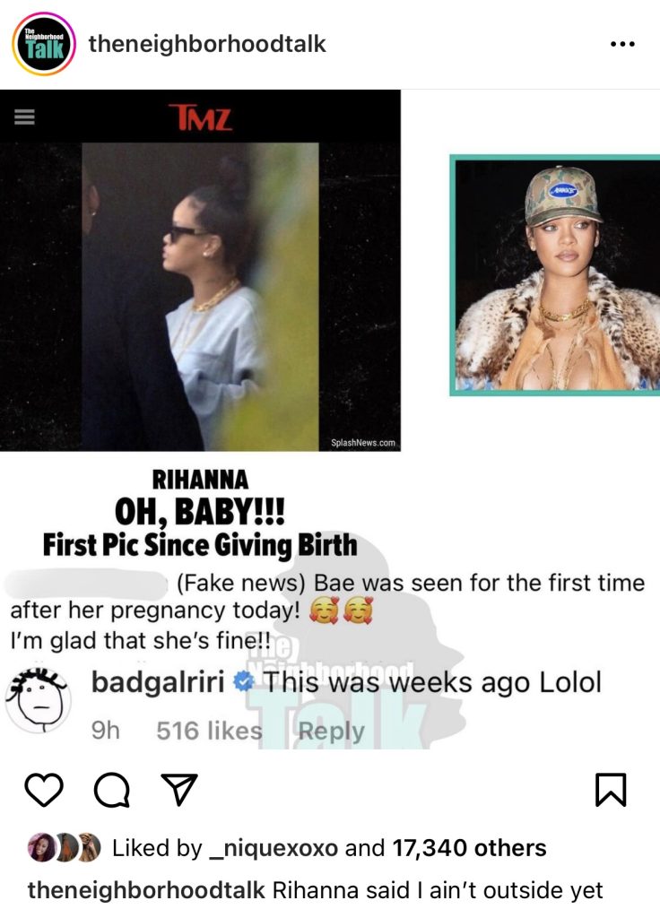 Rihanna says alleged new post-pregnancy photos are from weeks ago