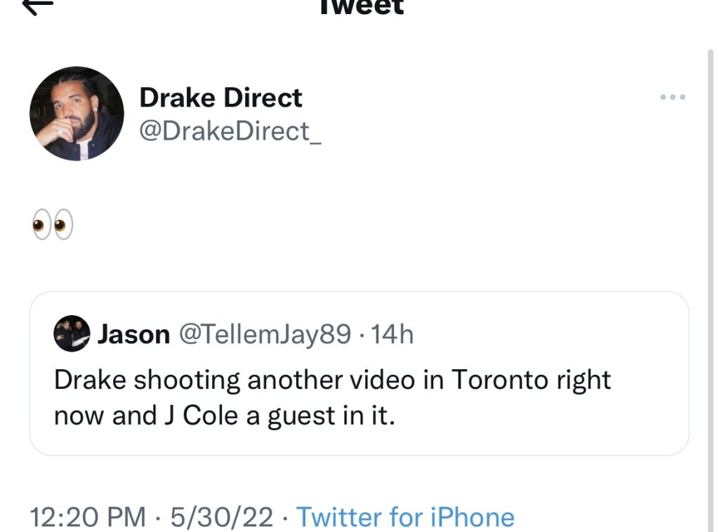 Drake is reportedly shooting video with J. Cole in Toronto 