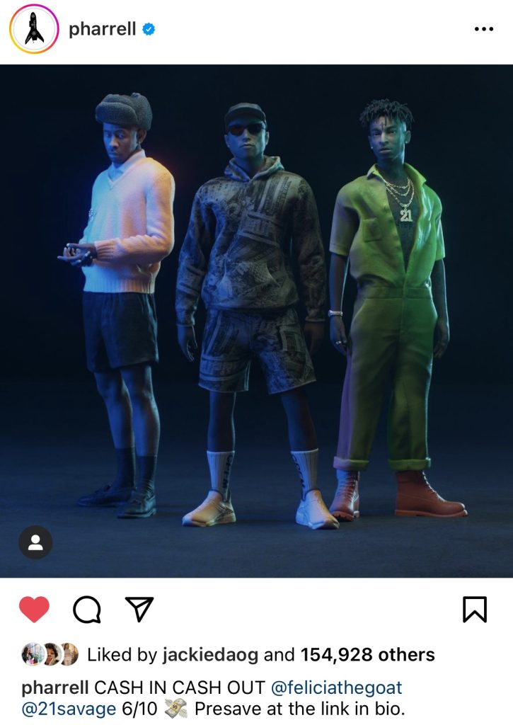 Pharrell announces collaboration with 21 Savage and Tyler, The Creator