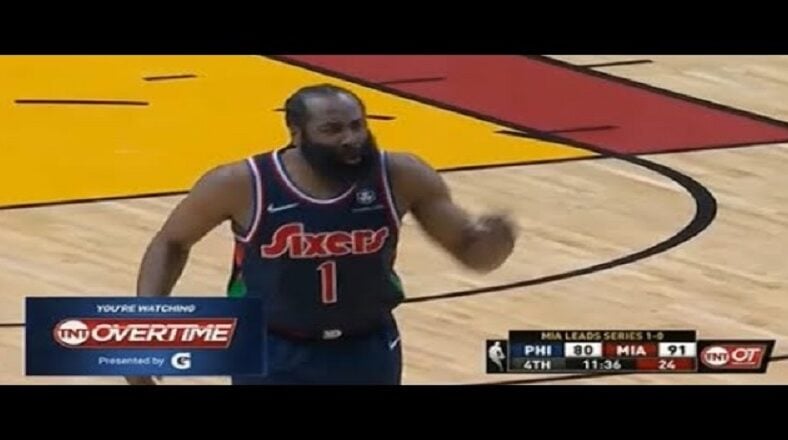 James Harden is furious at Matisse Thybulle for 24 second violation