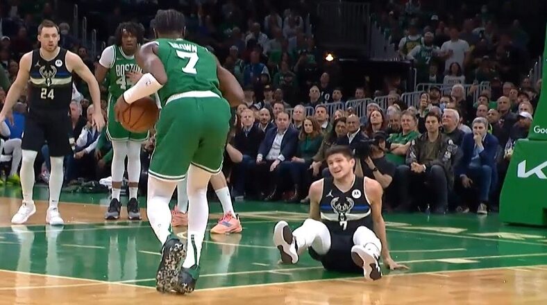 Jaylen Brown breaks Grayson Allen's ankles in embarrassing fashion
