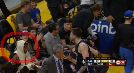 Luka Doncic argues with Lil Wayne and other Warriors' fans at halftime