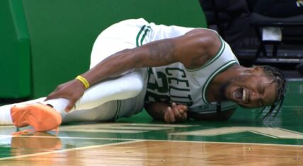 Marcus Smart screams in pain after ankle injury