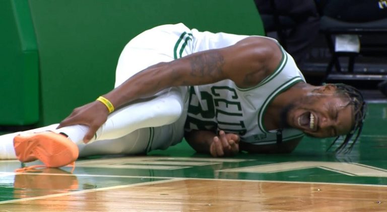 Marcus Smart screams in pain after ankle injury