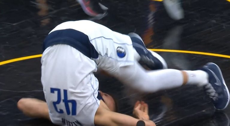 Maxi Kleber has scary fall after encounter with JaVale McGee