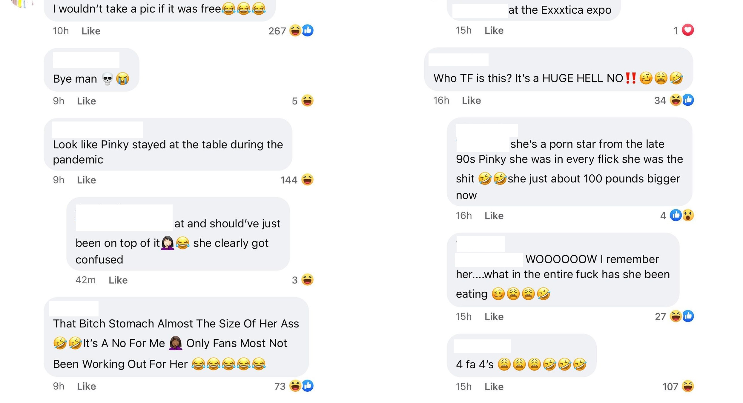 Pinky gets body shamed on Facebook after weight gain