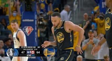 Stephen Curry does Memphis Grizzlies dance after hitting two threes