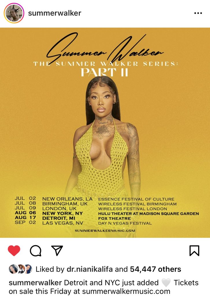 Summer Walker announces “The Summer Walker Series Part II” concerts 