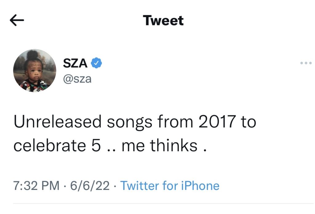 SZA teases five unreleased songs from 2017