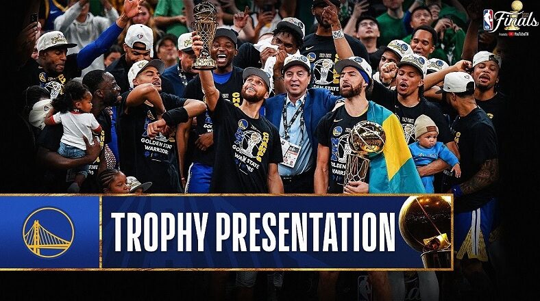 Golden State Warriors presented with Larry O'Brien championship trophy