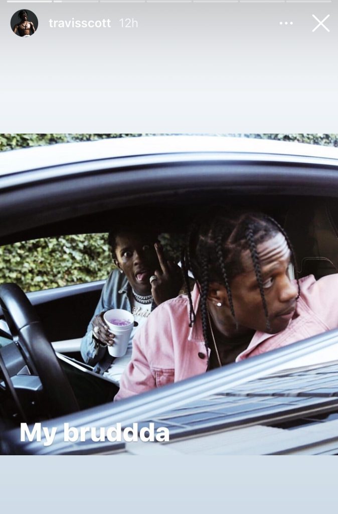 Travis Scott posts photos with Young Thug in support