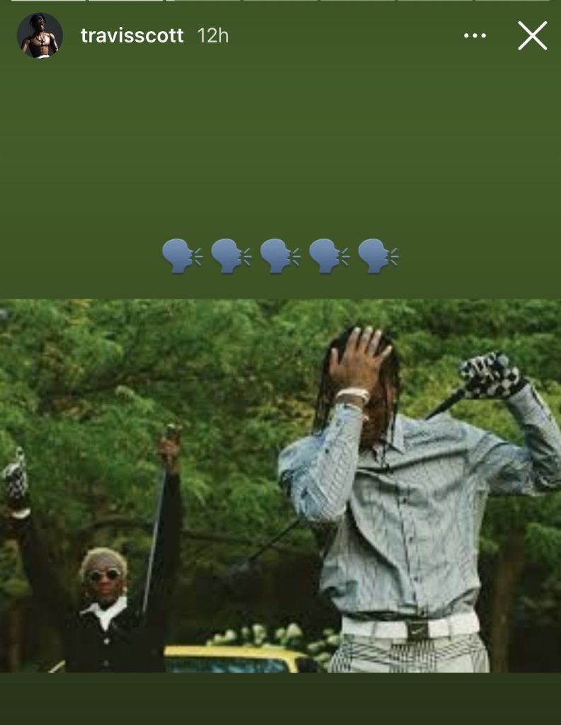 Travis Scott posts photos with Young Thug in support