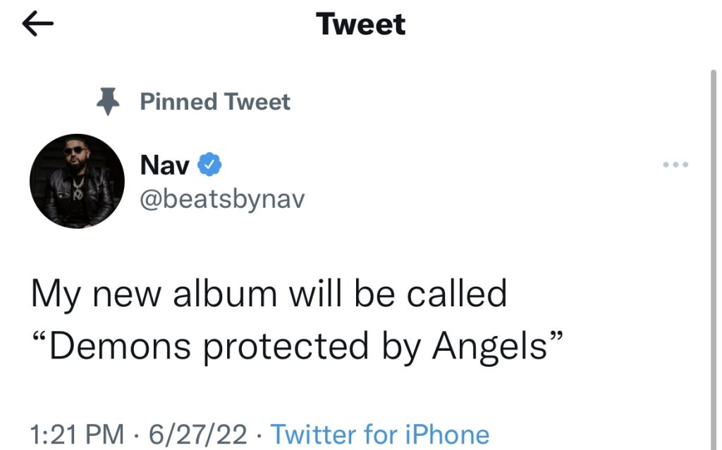 Nav announces new "Demons Protected By Angels" album