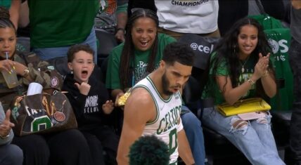 Jayson Tatum's son was hyped after he hit three pointer
