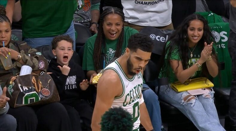Jayson Tatum's son was hyped after he hit three pointer