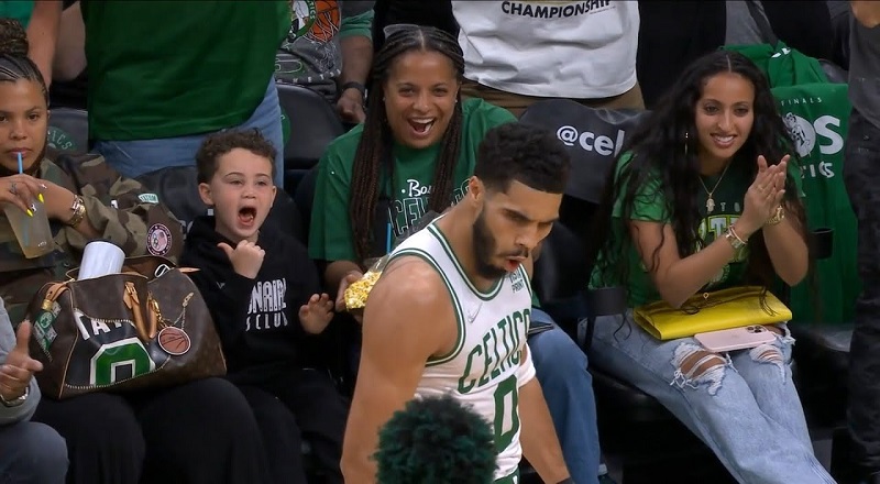 Jayson Tatum's son was hyped after he hit three pointer