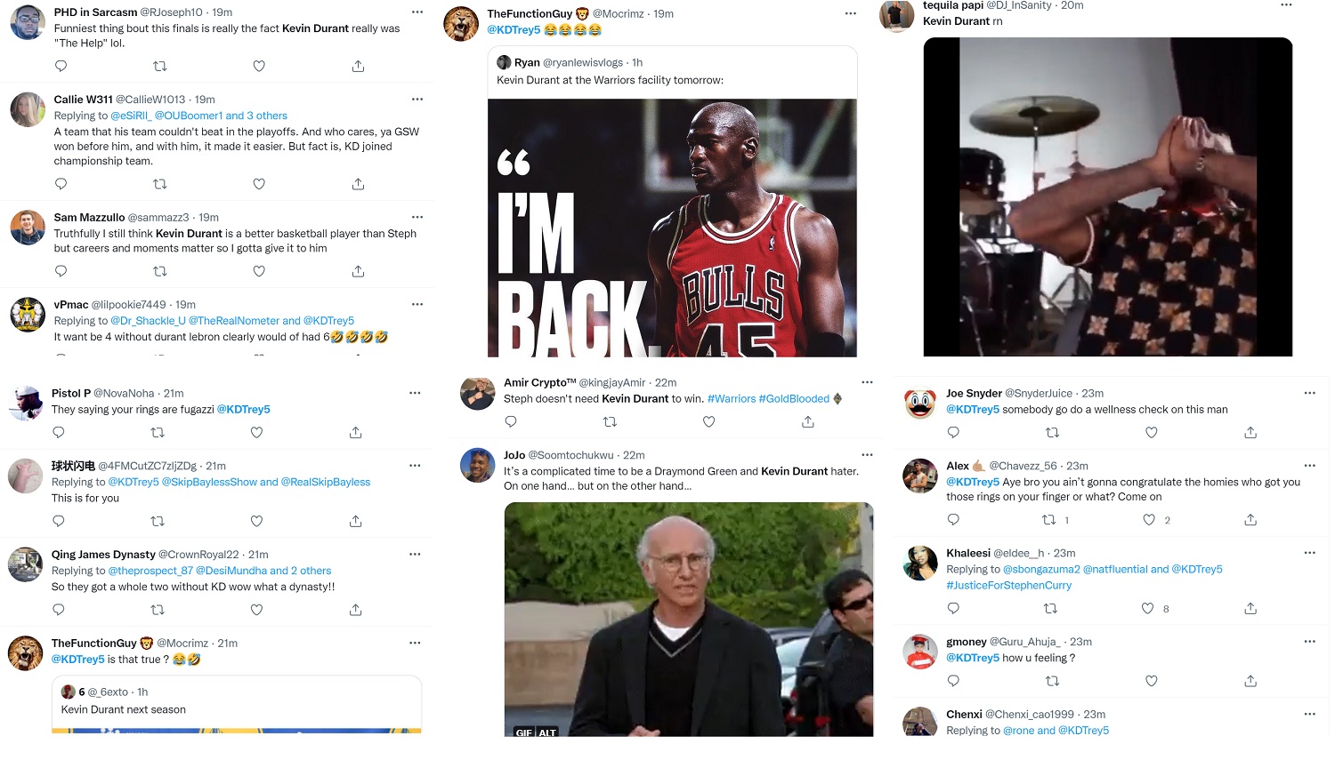 Kevin Durant roasted on Twitter as Warriors won title without him