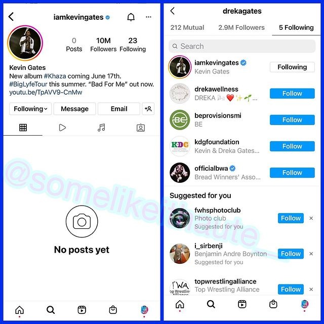 Kevin Gates deleted all of his IG posts and Dreka refollowed him