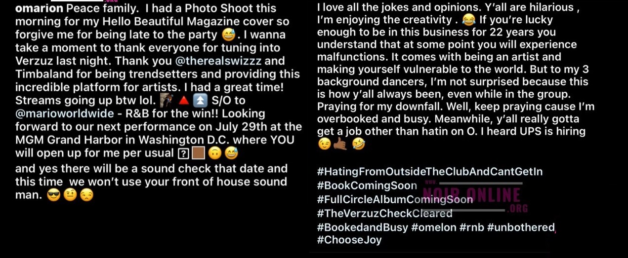 Omarion insults B2K and says they always prayed for his downfall