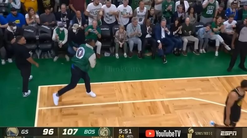 Paul Pierce happily throws air punches as Celtics close out Warriors