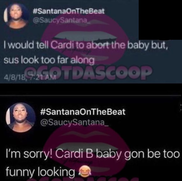 Saucy Santana insulted Cardi B and baby Kulture in old tweets