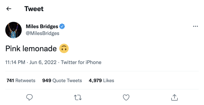 Charlotte Hornets' Miles Bridges denies drinking lean on Instagram