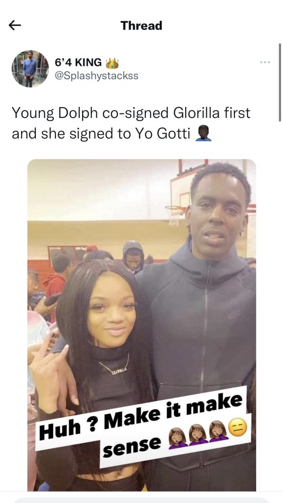 Glorilla criticized for signing with Yo Gotti after Young Dolph photo surfaces