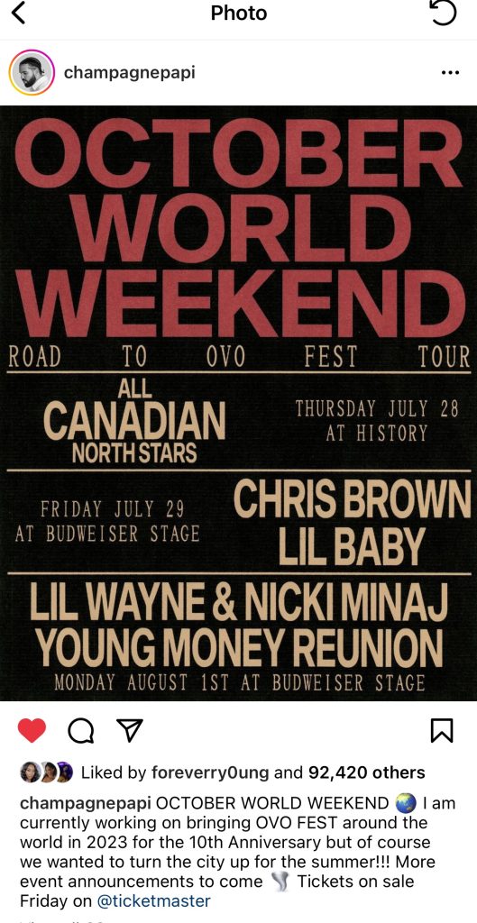 Drake announced October World Weeknd concerts in Toronto