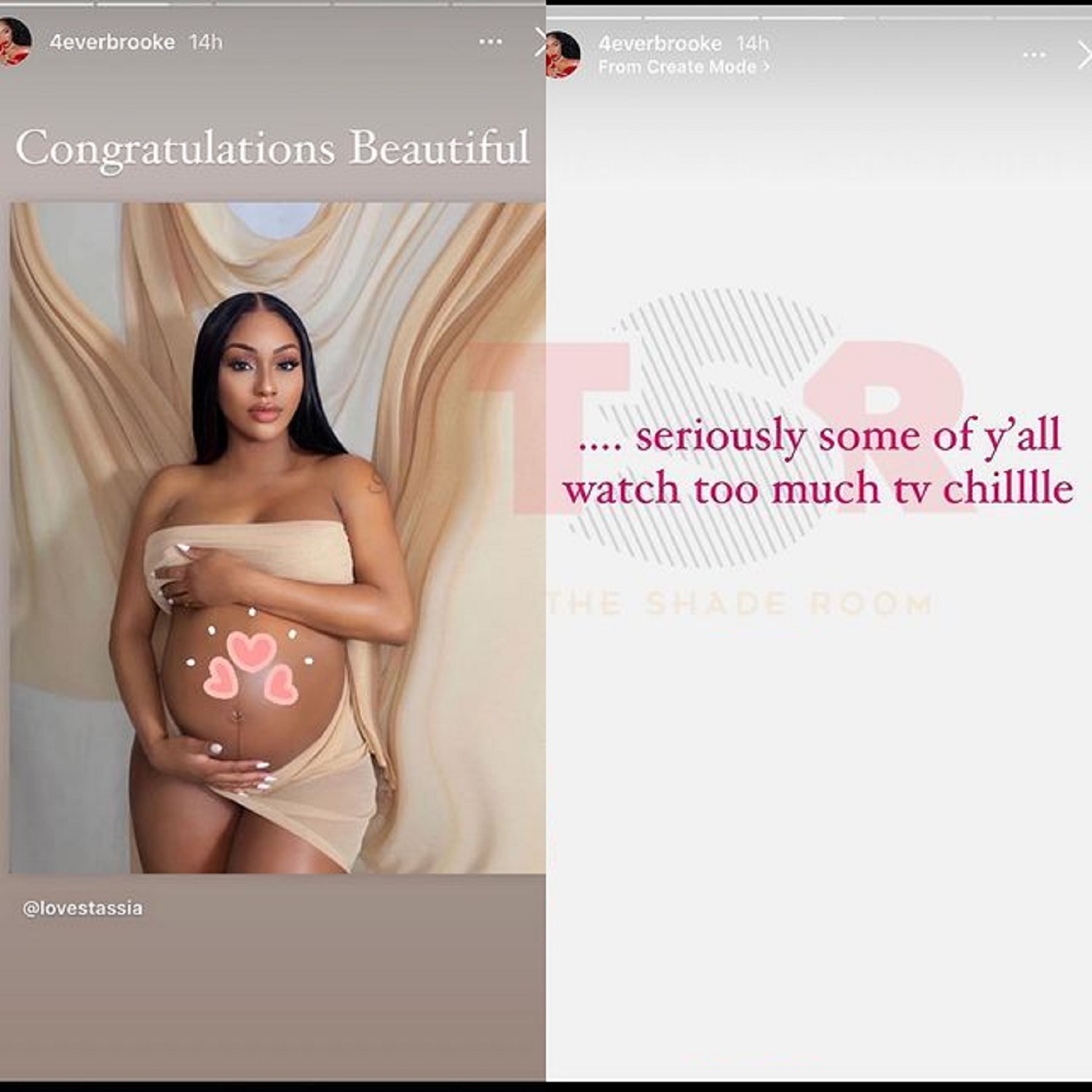 Brooke Valentine congratulates Stassia on her pregnancy with YK Osiris