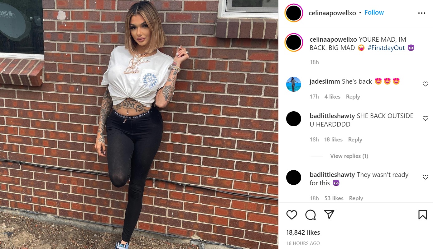 Celina Powell was released from jail yesterday